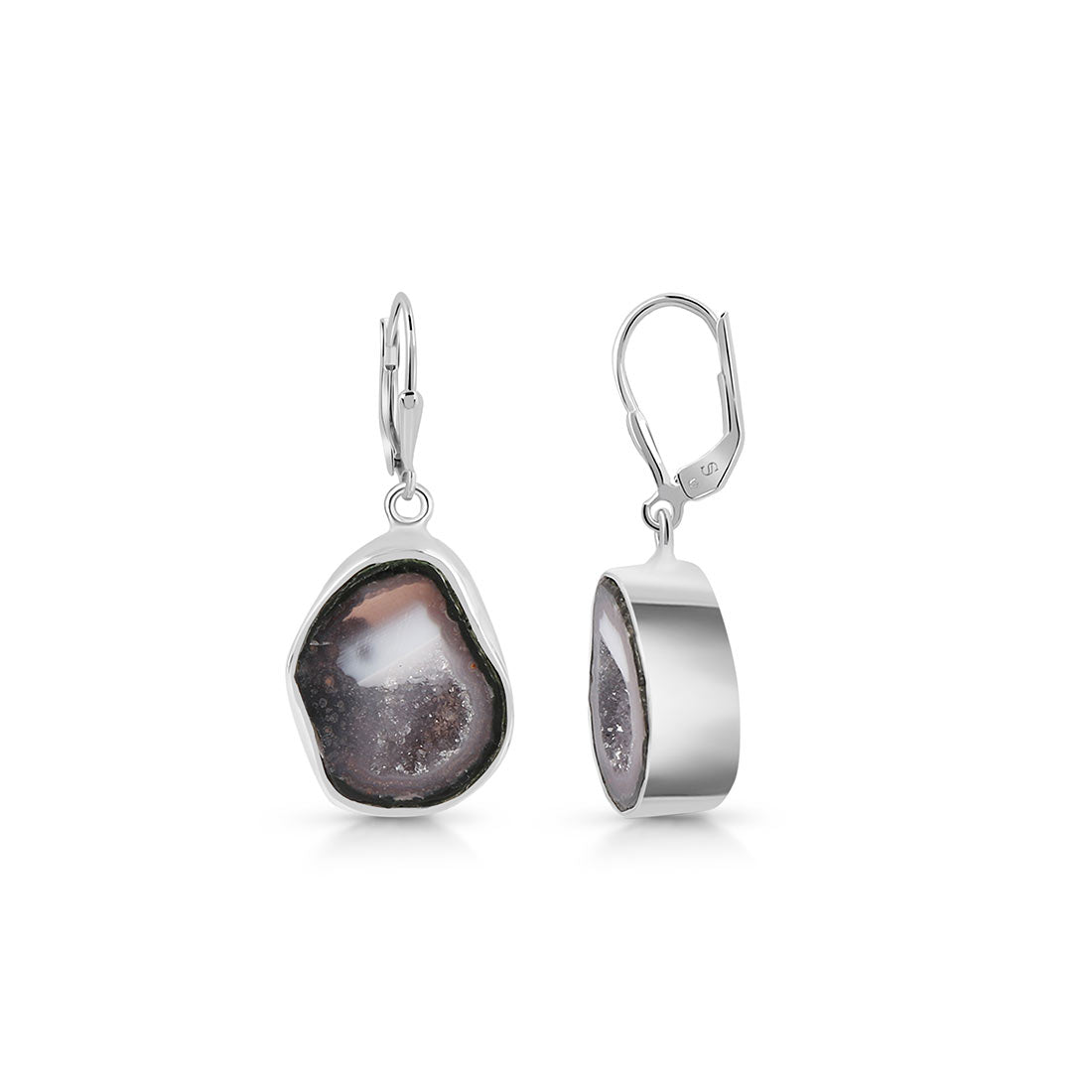 Premium Coconut Geode Statement Earrings - Sagacia Jewelry (CCG-E-6)