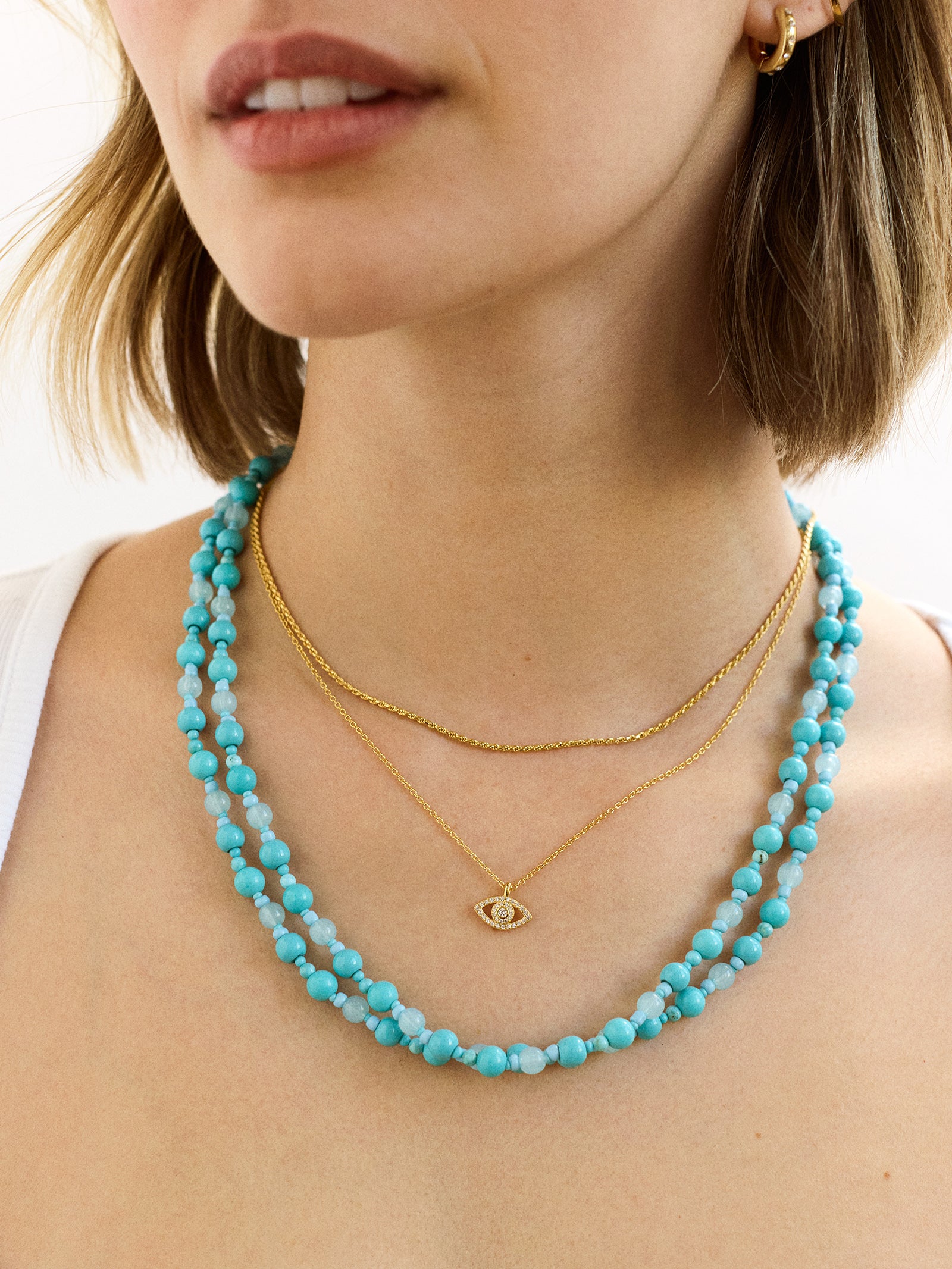 Premium Charlotte Turquoise Pearl Necklace - Effortless Layering Style