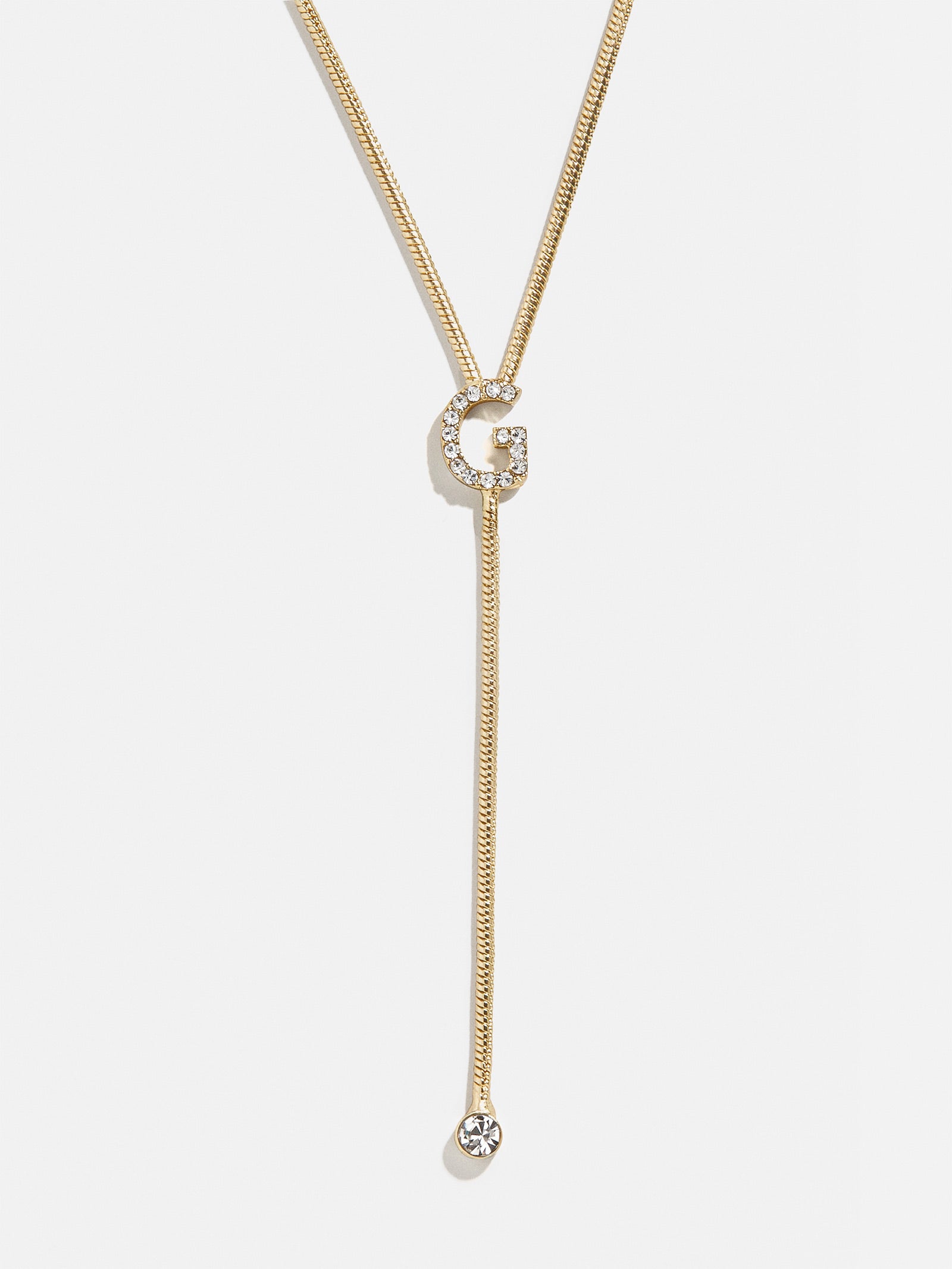 Premium Pavé Initial Y-Chain Necklace - Gold Elegance