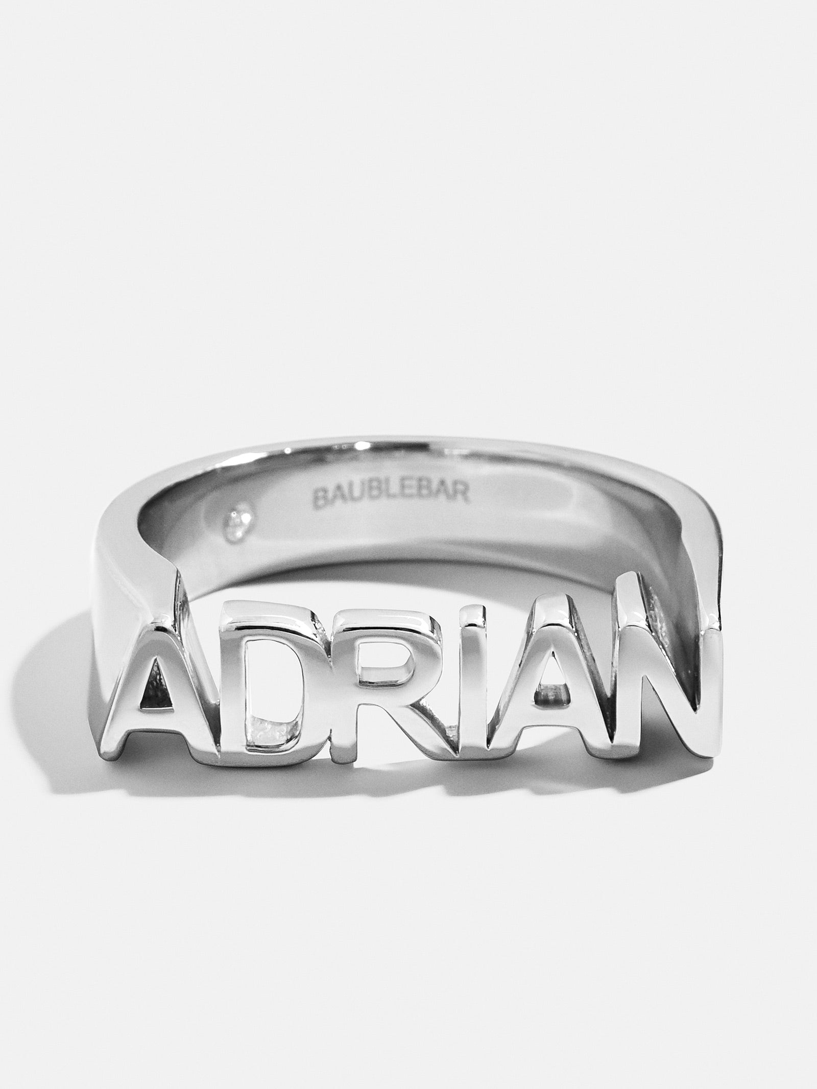 Premium Sterling Silver Custom Nameplate Ring - Personalized Style