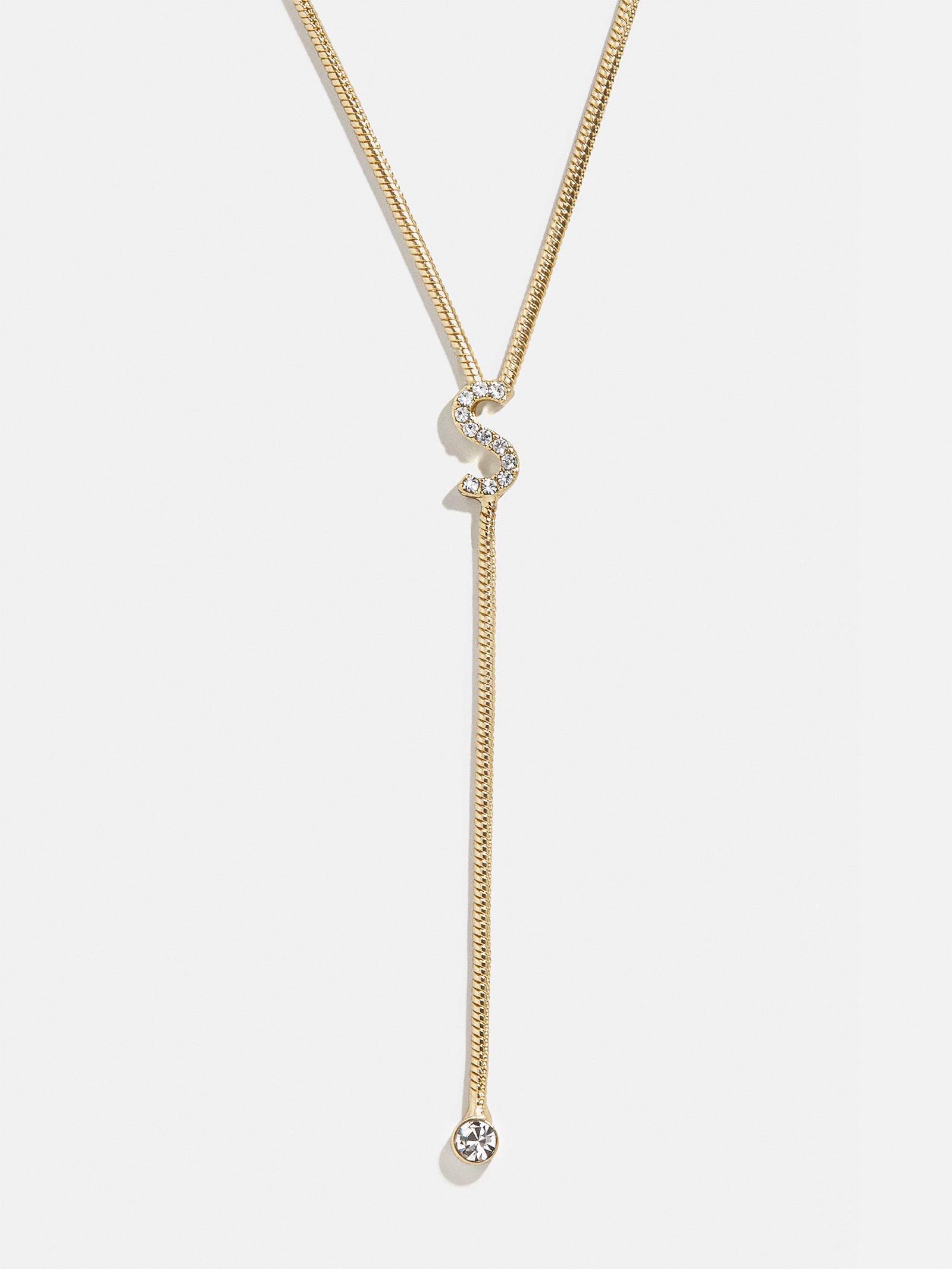 Premium Pavé Initial Y-Chain Necklace - Gold Elegance