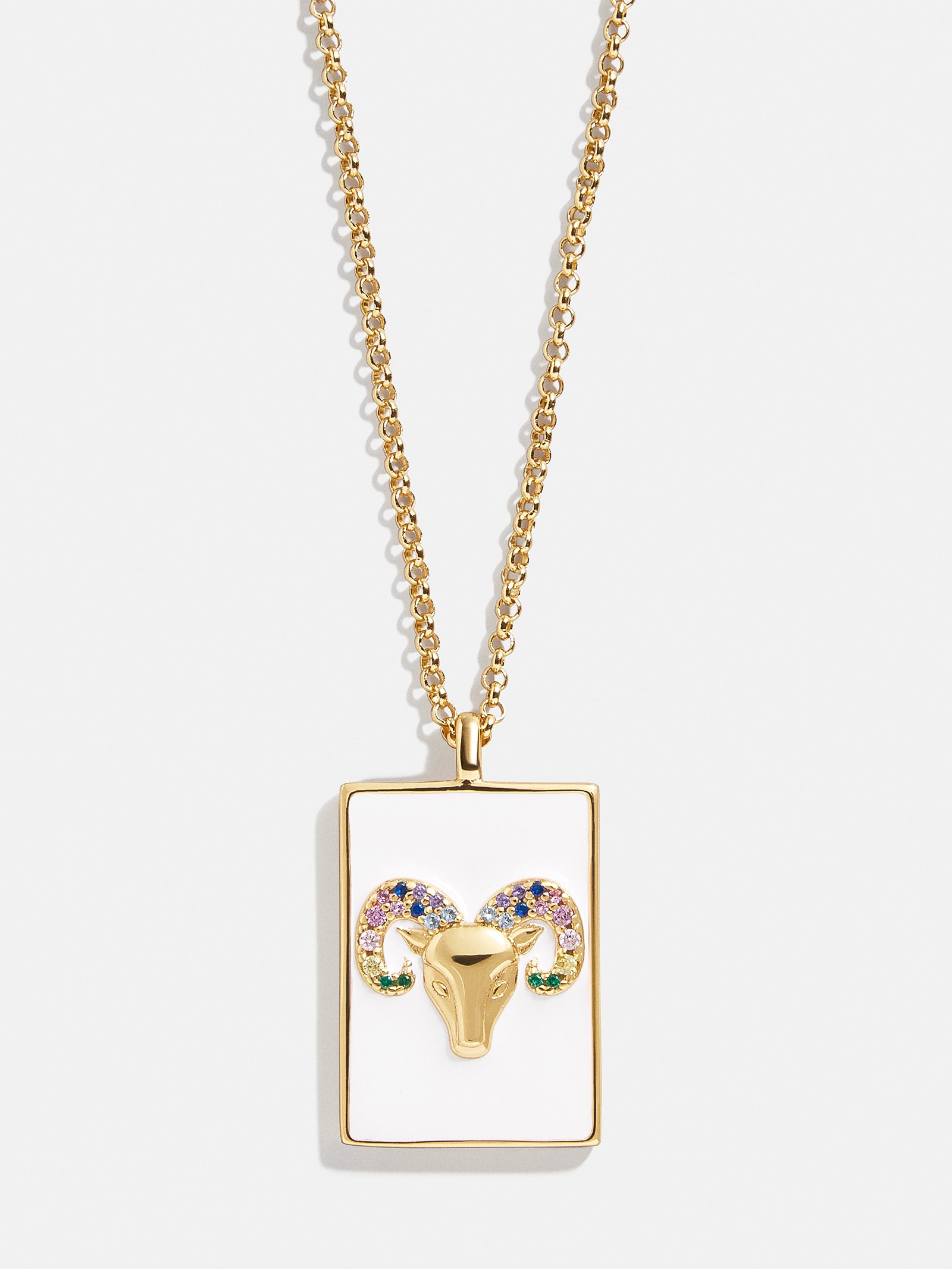 Premium Reversible 18K Gold Zodiac Pendant Necklace - Aries