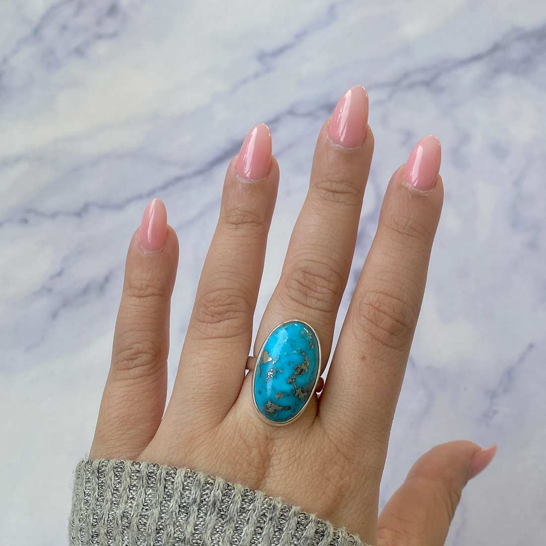 Premium Turquoise Adjustable Ring - Sagacia Statement Jewelry (TRQ-R-204)