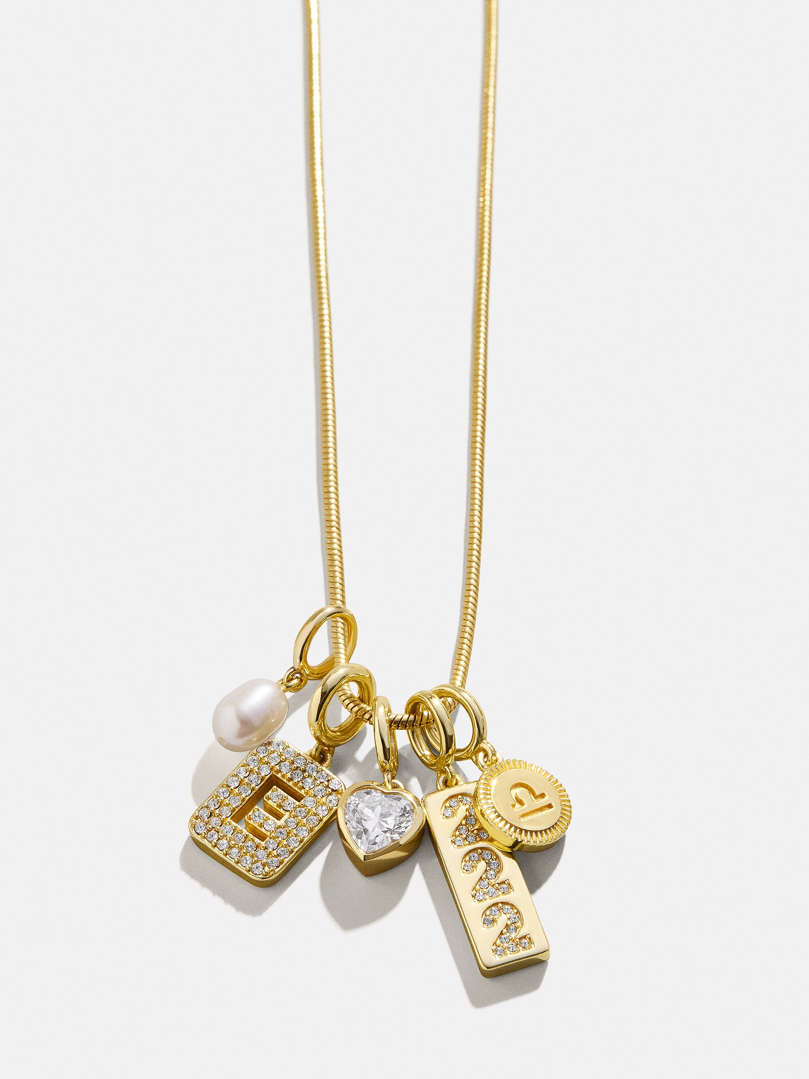 Premium Pavé Initial Cluster Charm Necklace - I