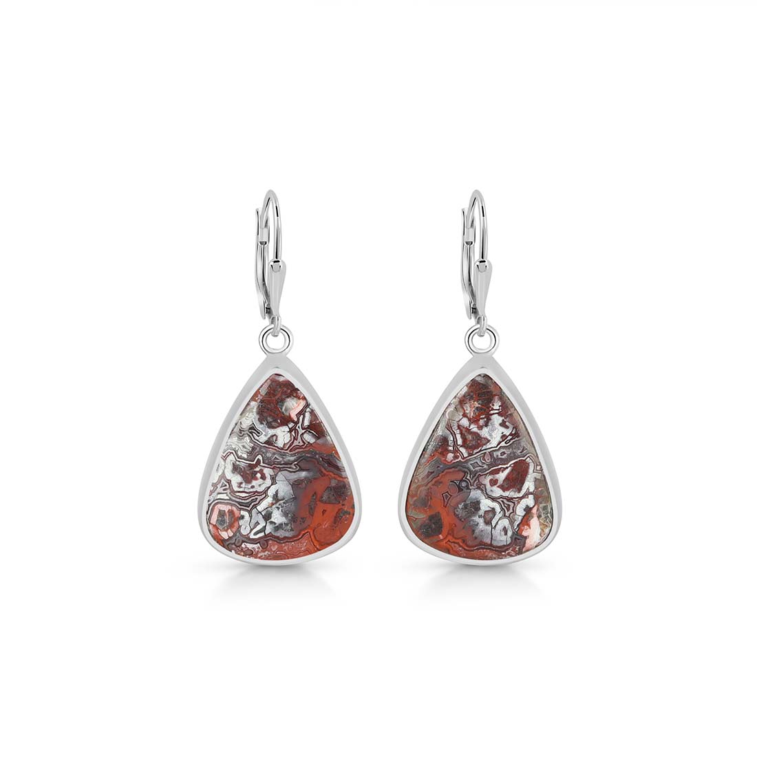 Premium Crazy Lace Agate Statement Earrings - CLA-E-8