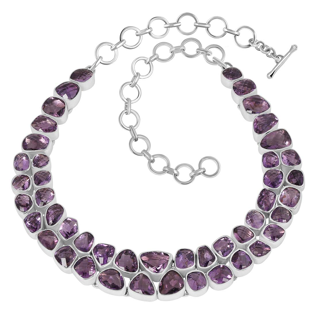 Premium Amethyst Statement Necklace - Elegant Purple Gemstone Jewelry