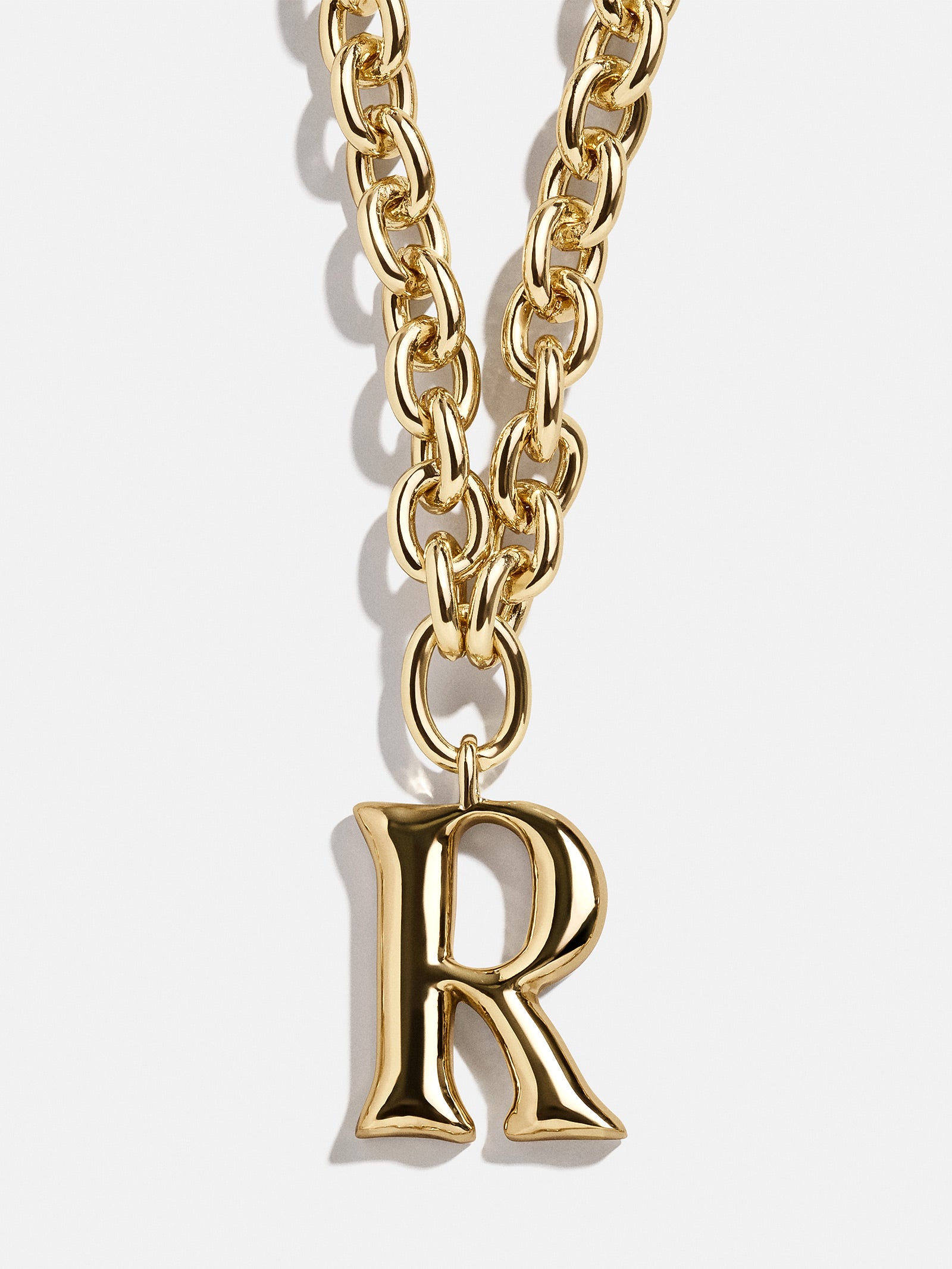 Premium Chunky Charm Initial Necklace - Gold