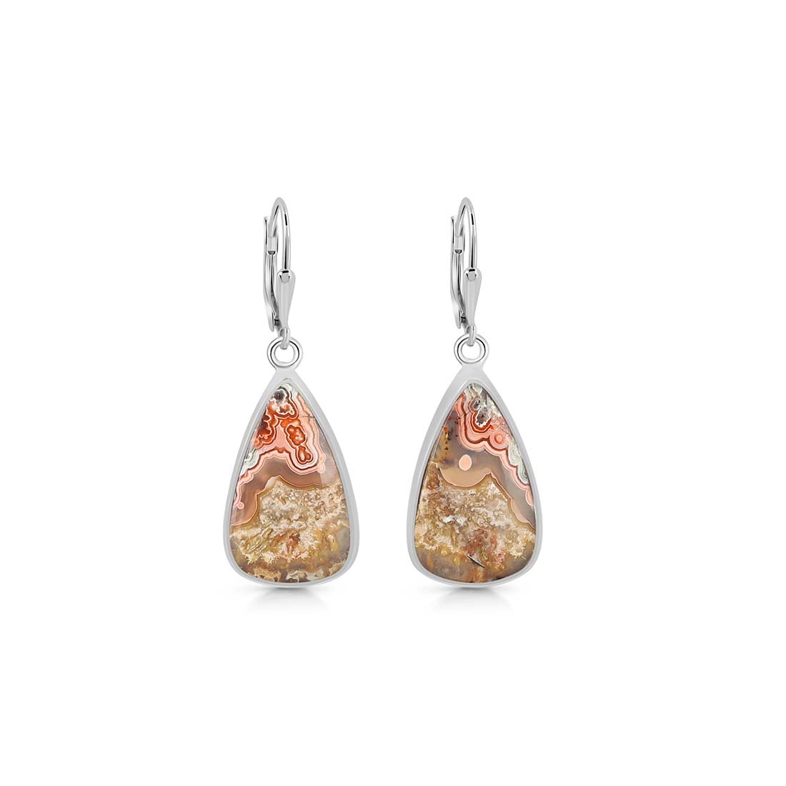 Premium Crazy Lace Agate Statement Earrings - CLA-E-6