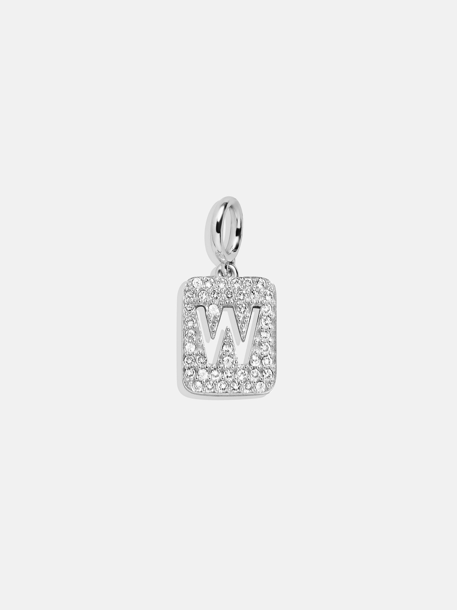 Premium Silver Block Pave Cluster Charm Necklace - Modern & Meaningful