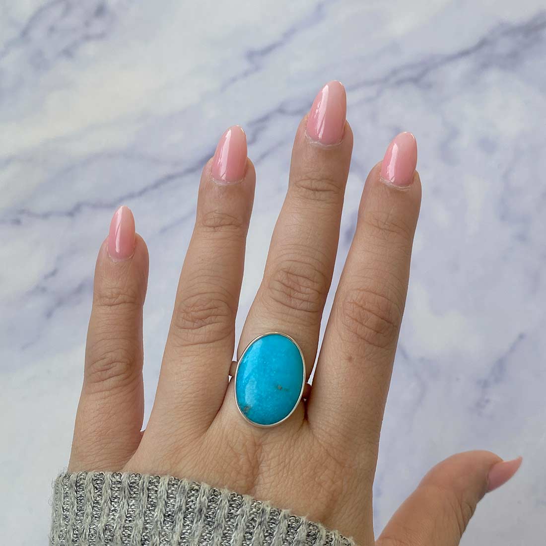 Premium Turquoise Adjustable Statement Ring - TRQ-R-180