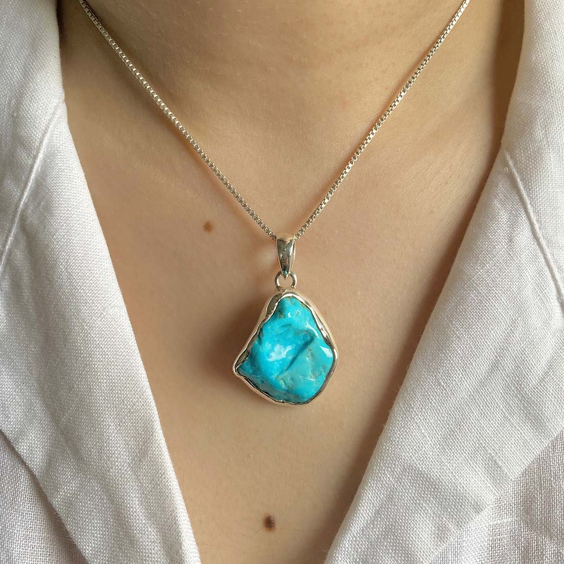 Premium Turquoise Rough Pendant - Authentic Sagacia Jewelry