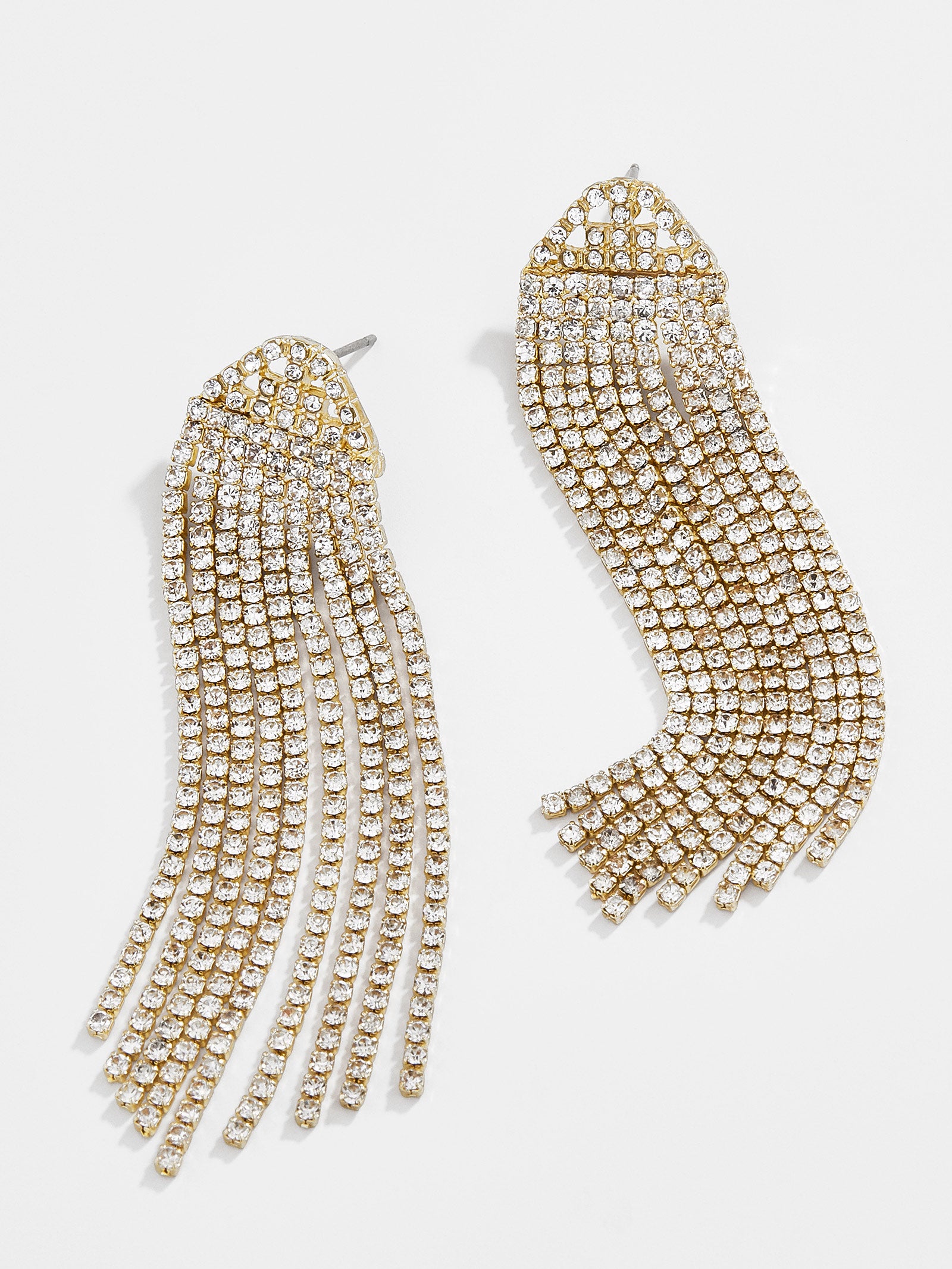 Premium Deirdre Earrings - Gold & Crystal Fringe