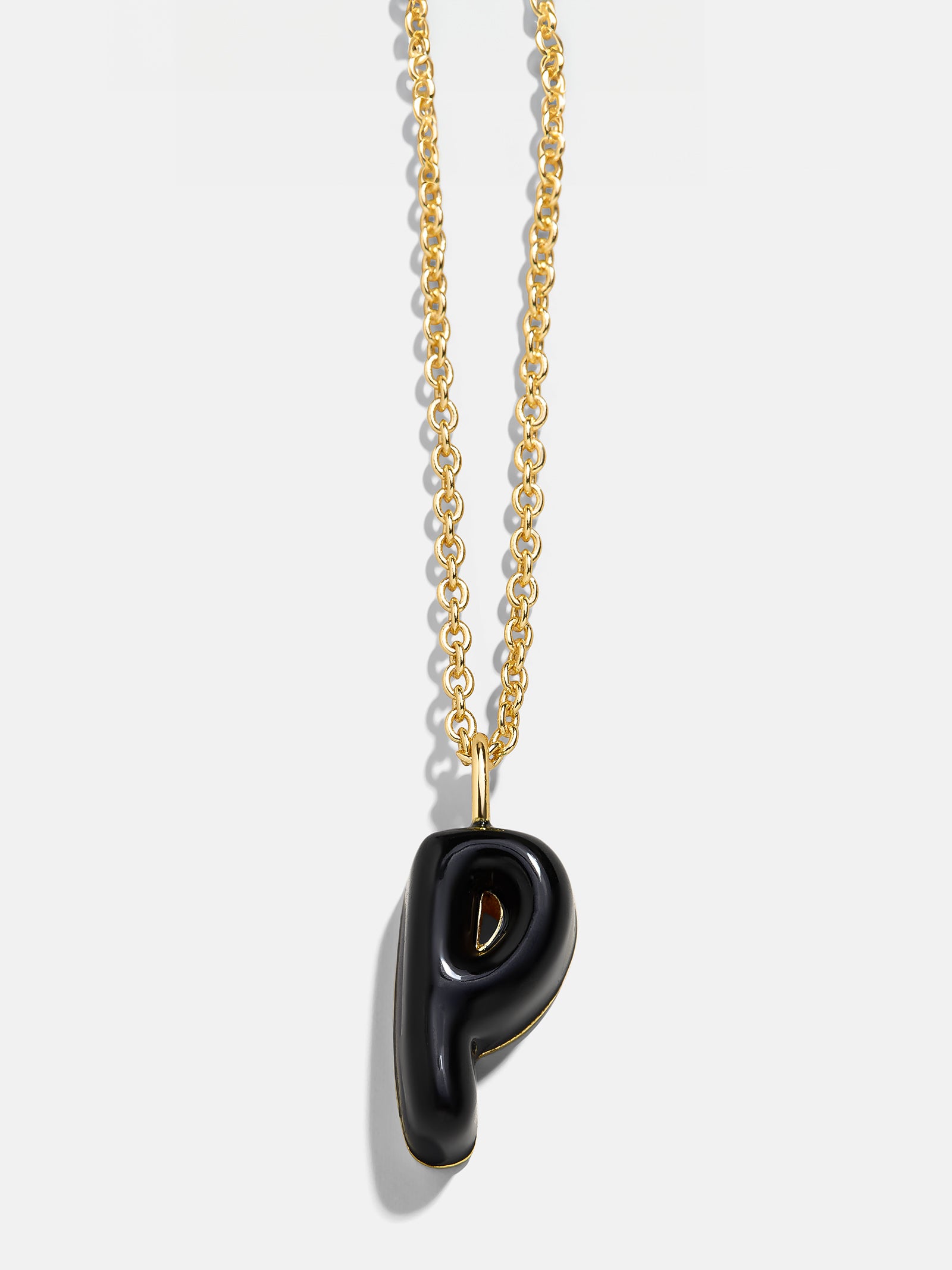 Premium Mini Bubble Initial Enamel Necklace - Sleek Black