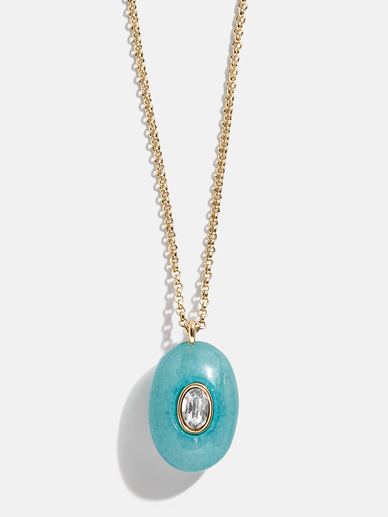 Ultimate Aura Semi-Precious Pendant Necklace - Light Blue