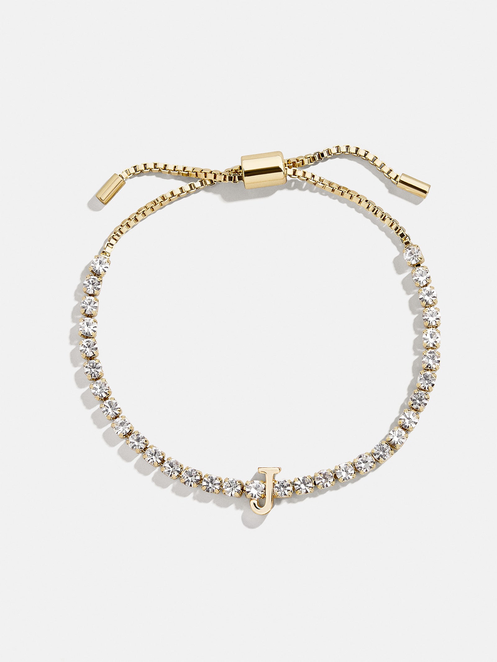 Premium Lyanna Initial Tennis Bracelet - Gold/Pavé