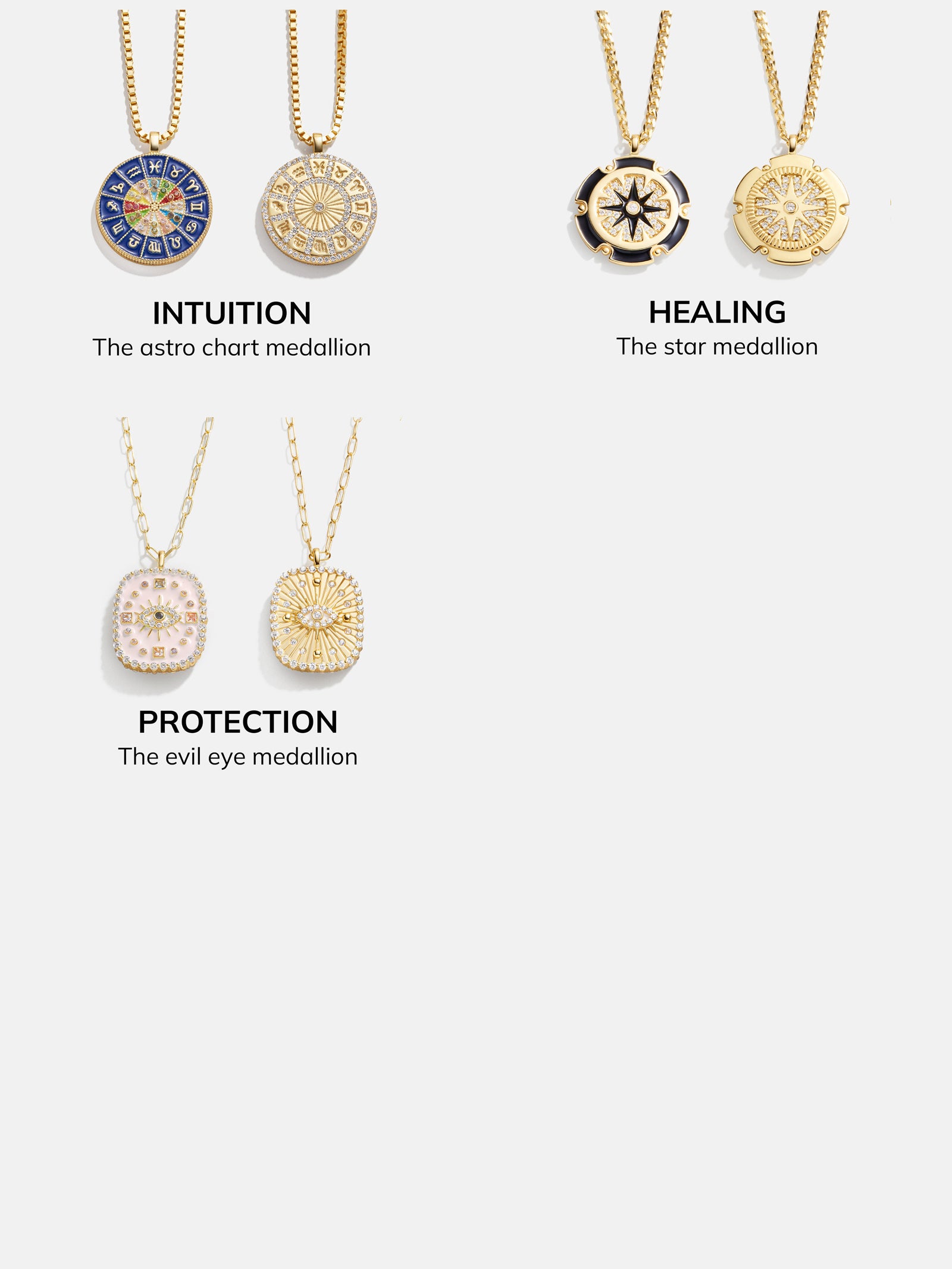 Premium 18K Gold Reversible Astro Medallion Necklace