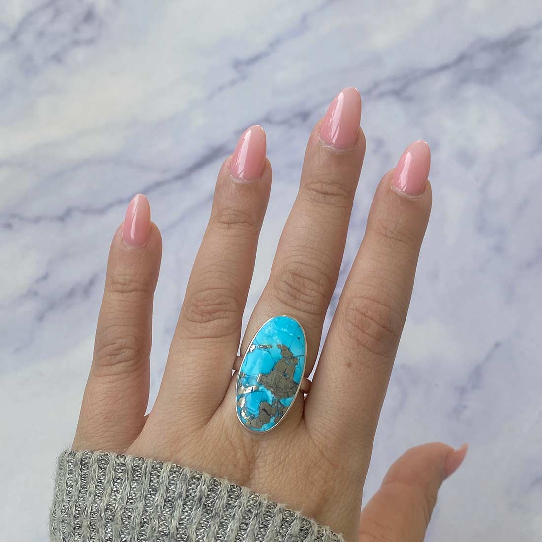 Premium Turquoise Adjustable Ring - TRQ-R-176