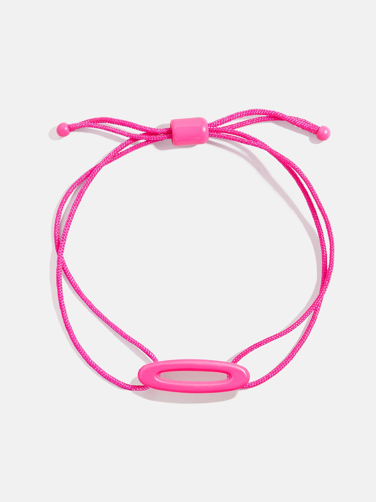 Premium East West Initial Cord Bracelet - Vibrant Hot Pink