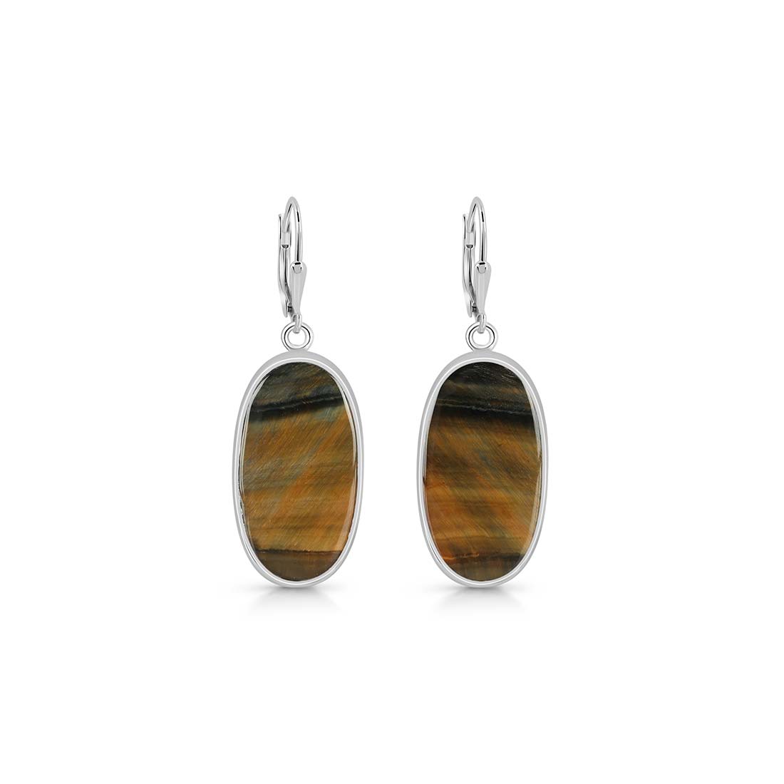 Premium Blue Tiger Eye Statement Earrings - Sagacia Jewelry