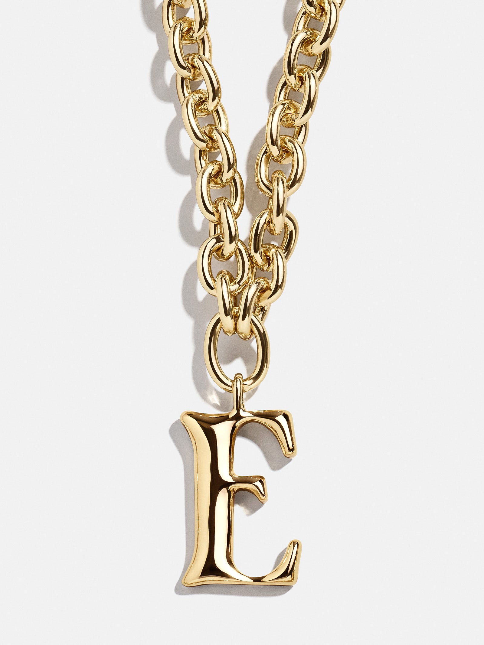 Premium Chunky Charm Initial Necklace - Gold