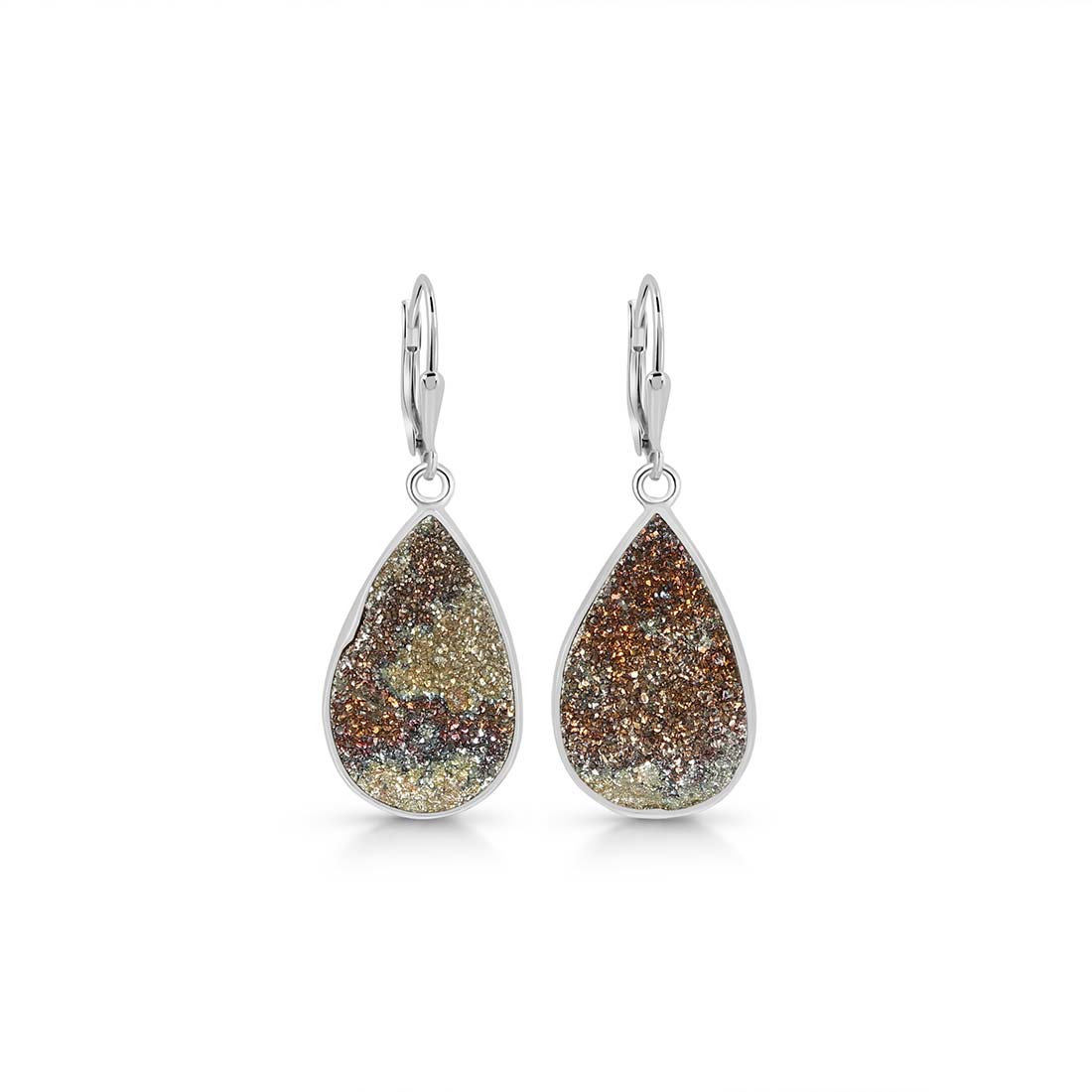 Premium Spectropyrite Druzy Earrings - Ultimate Style (SPD-E-19)