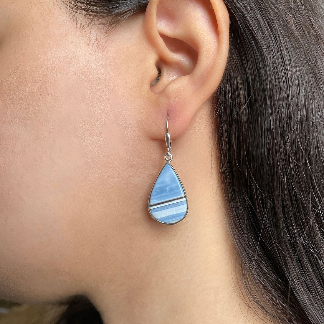 Premium Blue Opal Earrings - Elegant Statement Piece (BLO-E-2)