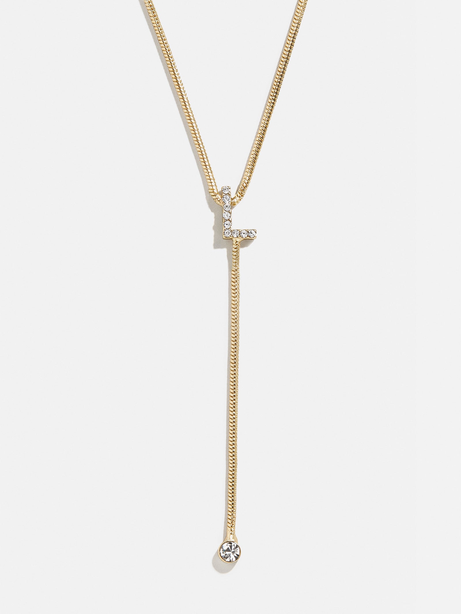 Premium Pavé Initial Y-Chain Necklace - Gold Elegance