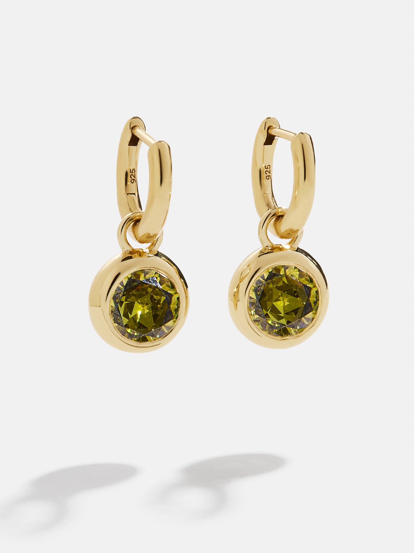 Premium 18K Gold Peridot Birthstone Drop Earrings - Elegant & Personalized