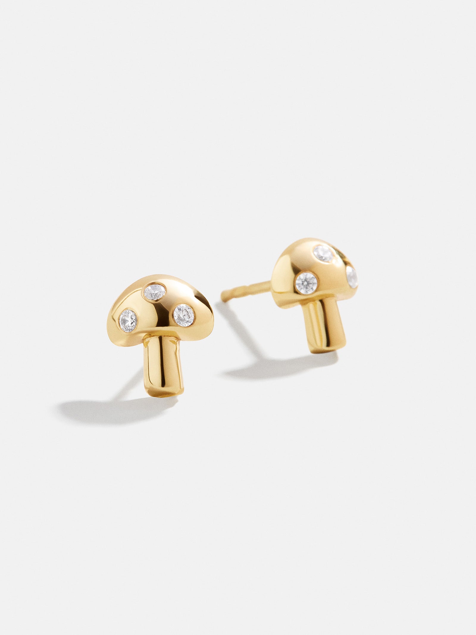 Premium 18K Gold Mushroom Stud Earrings - Whimsical & Elegant