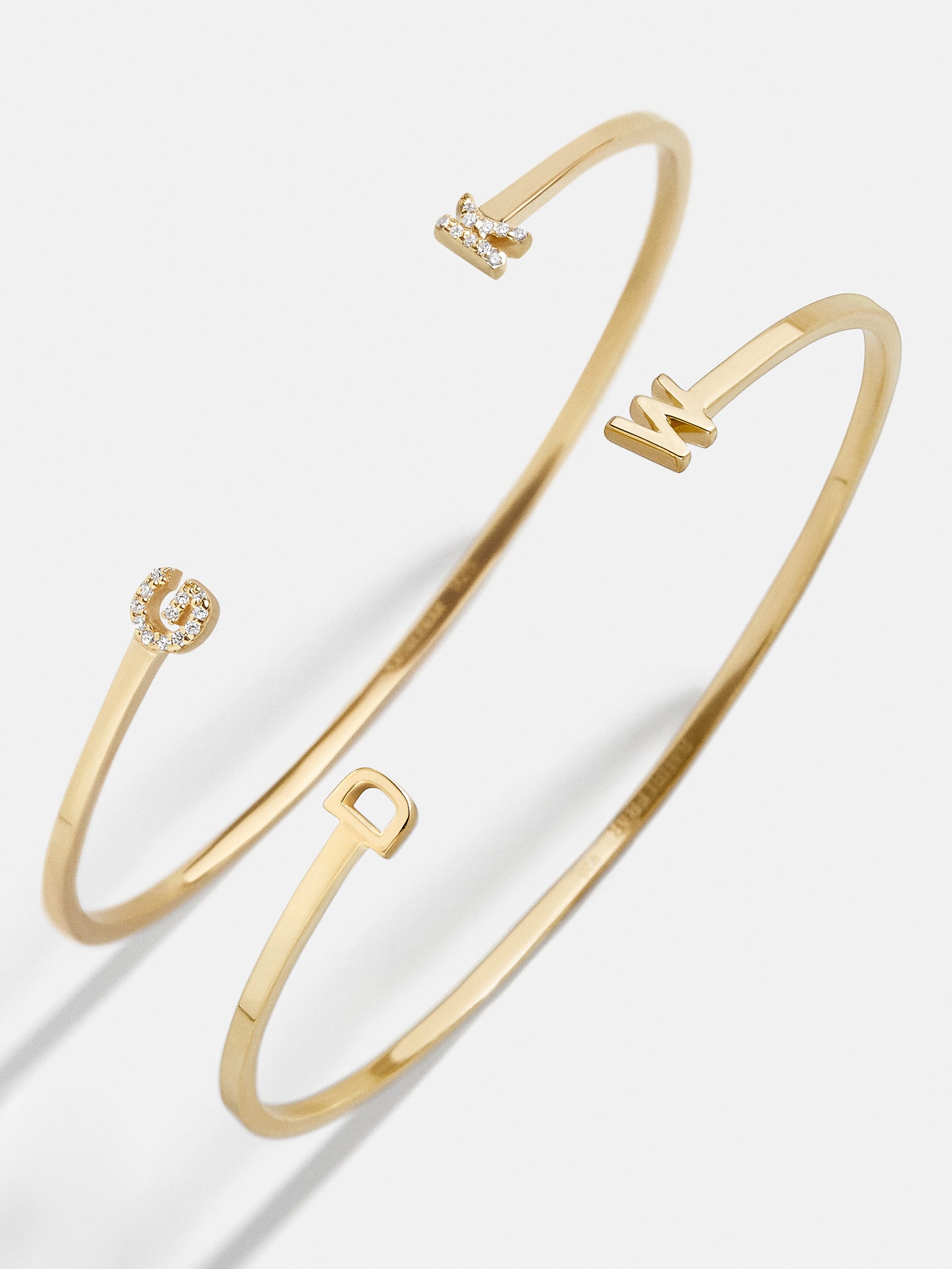 Premium 18K Gold Double Initial Cuff Bracelet - Customizable Luxury Jewelry