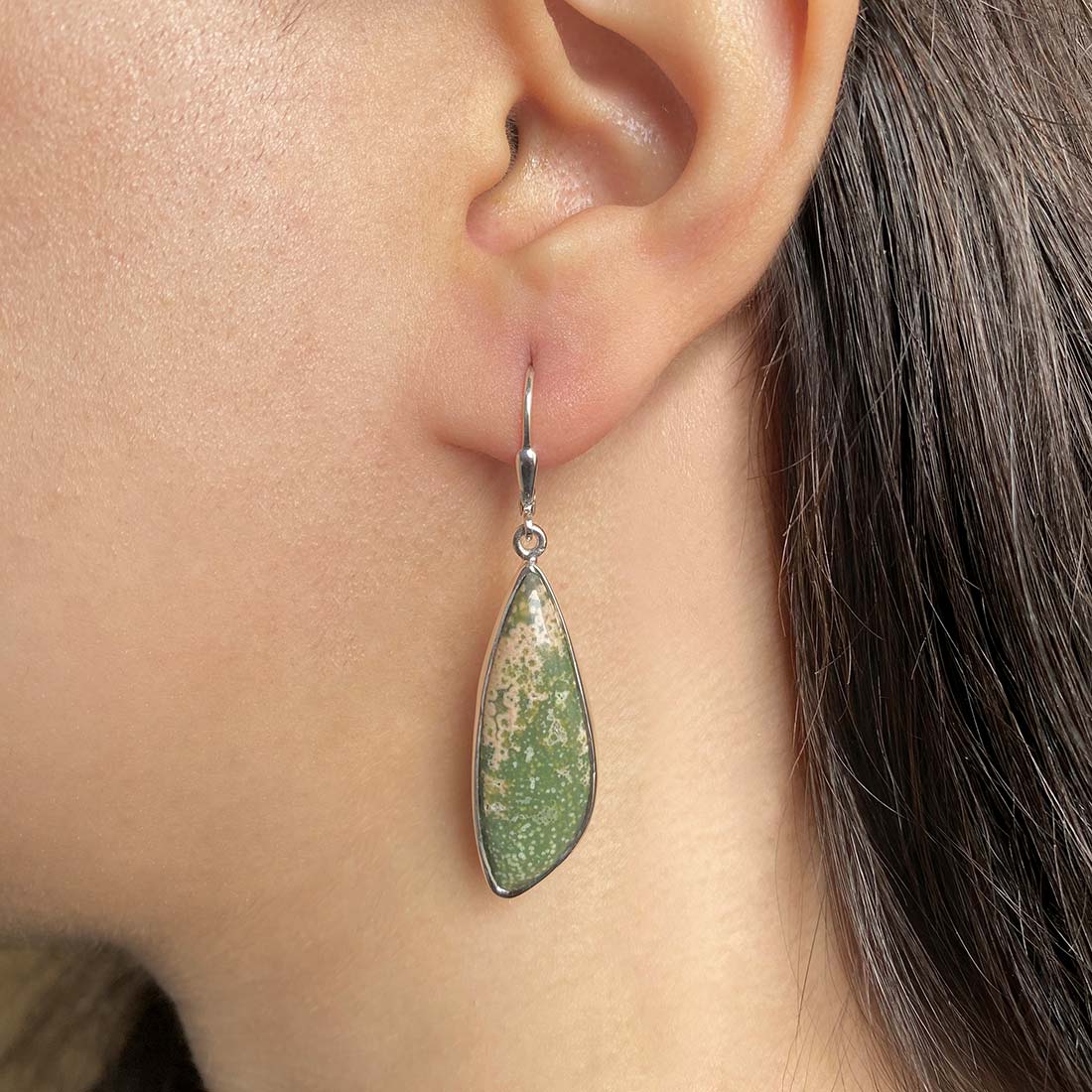 Premium Ocean Jasper Statement Earrings - Sagacia Jewelry (OCJ-E-24)