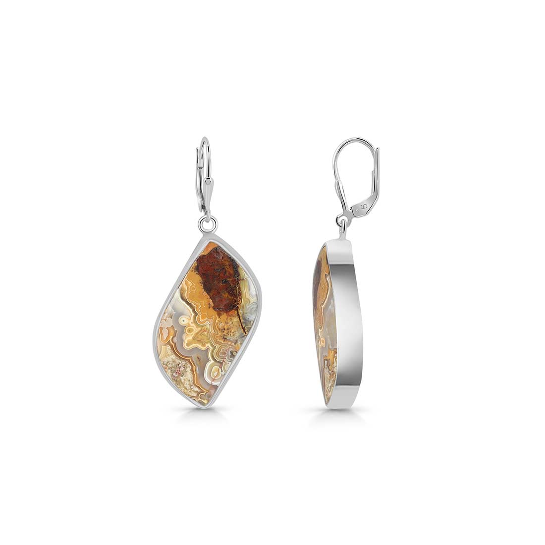 Premium Crazy Lace Agate Statement Earrings - CLA-E-15