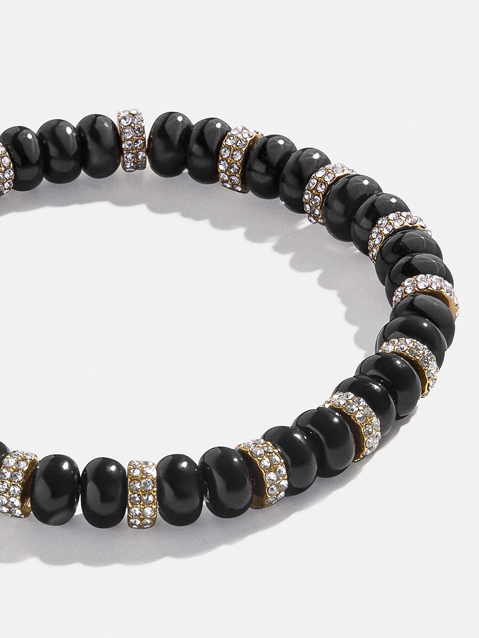 Premium Black Semi Precious & Pave Stretch Bracelet - Ultimate Style Upgrade