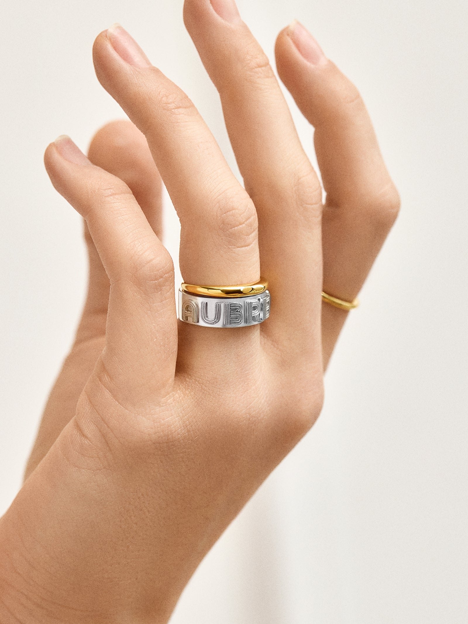 Premium Custom Engraved Sterling Silver Block Ring - Ultimate Personalized Style