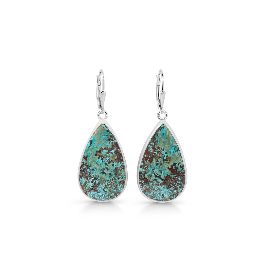 Premium Shattuckite Statement Earrings - Elegant Sterling Silver Design