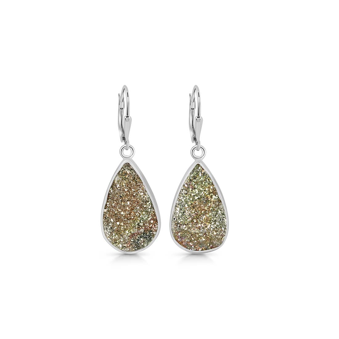 Premium Spectropyrite Druzy Earrings - Ultimate Style (SPD-E-17)