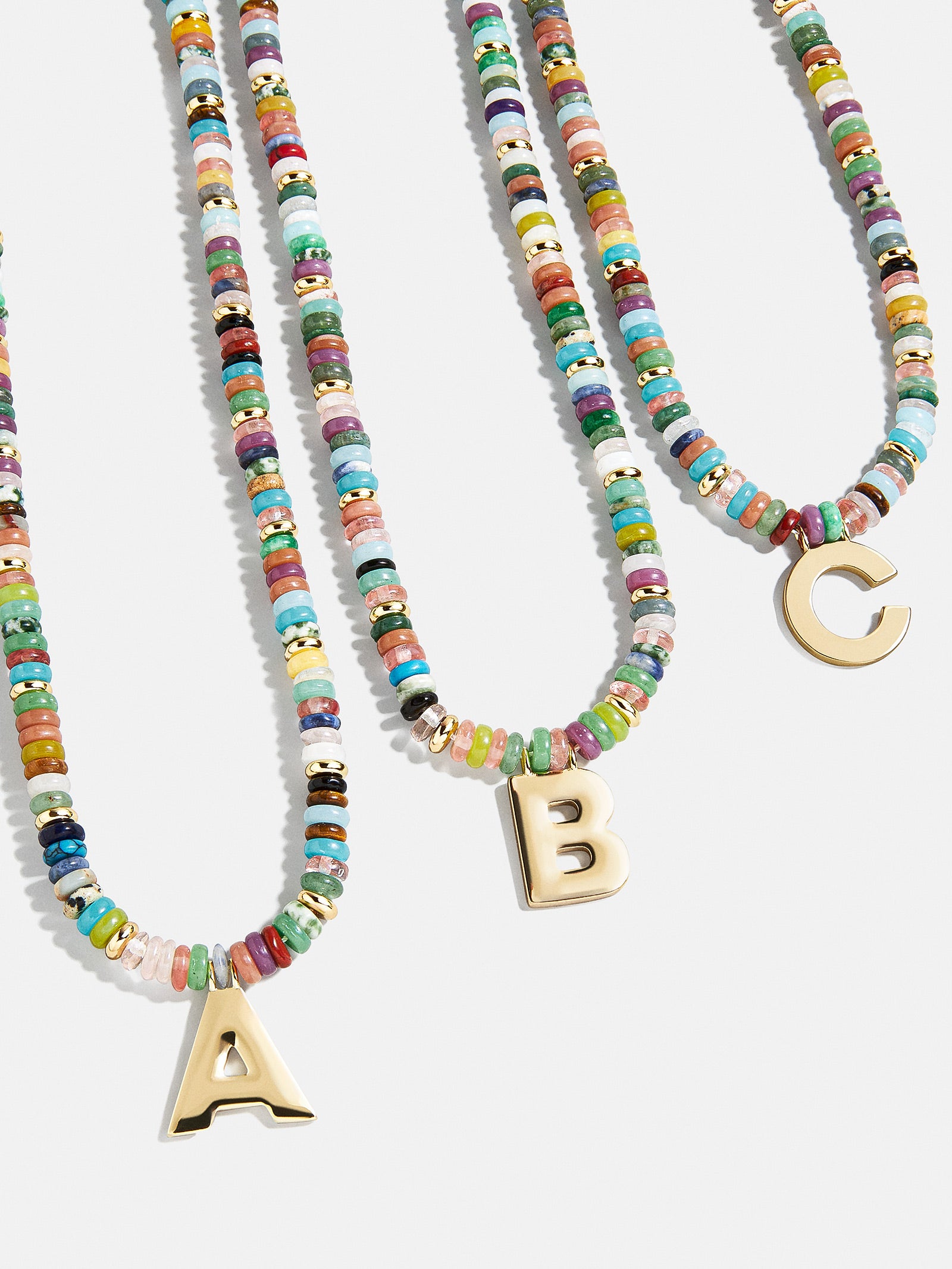 Ultimate Semi-Precious Block Initial Necklace - Personalized & Vibrant