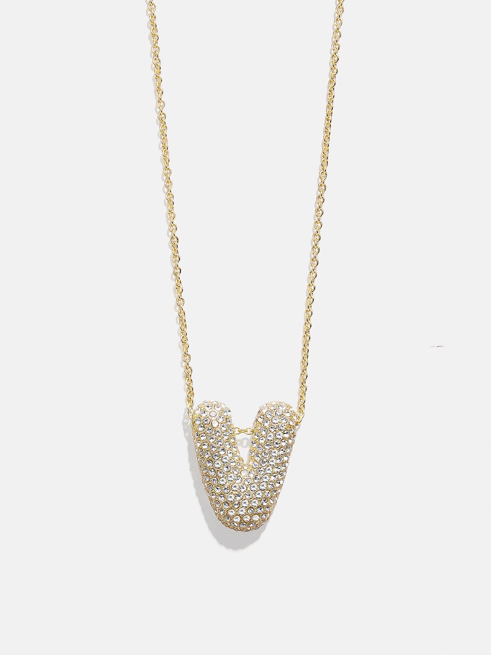 Premium Kids' Bubble Initial Necklace - Gold/Pavé