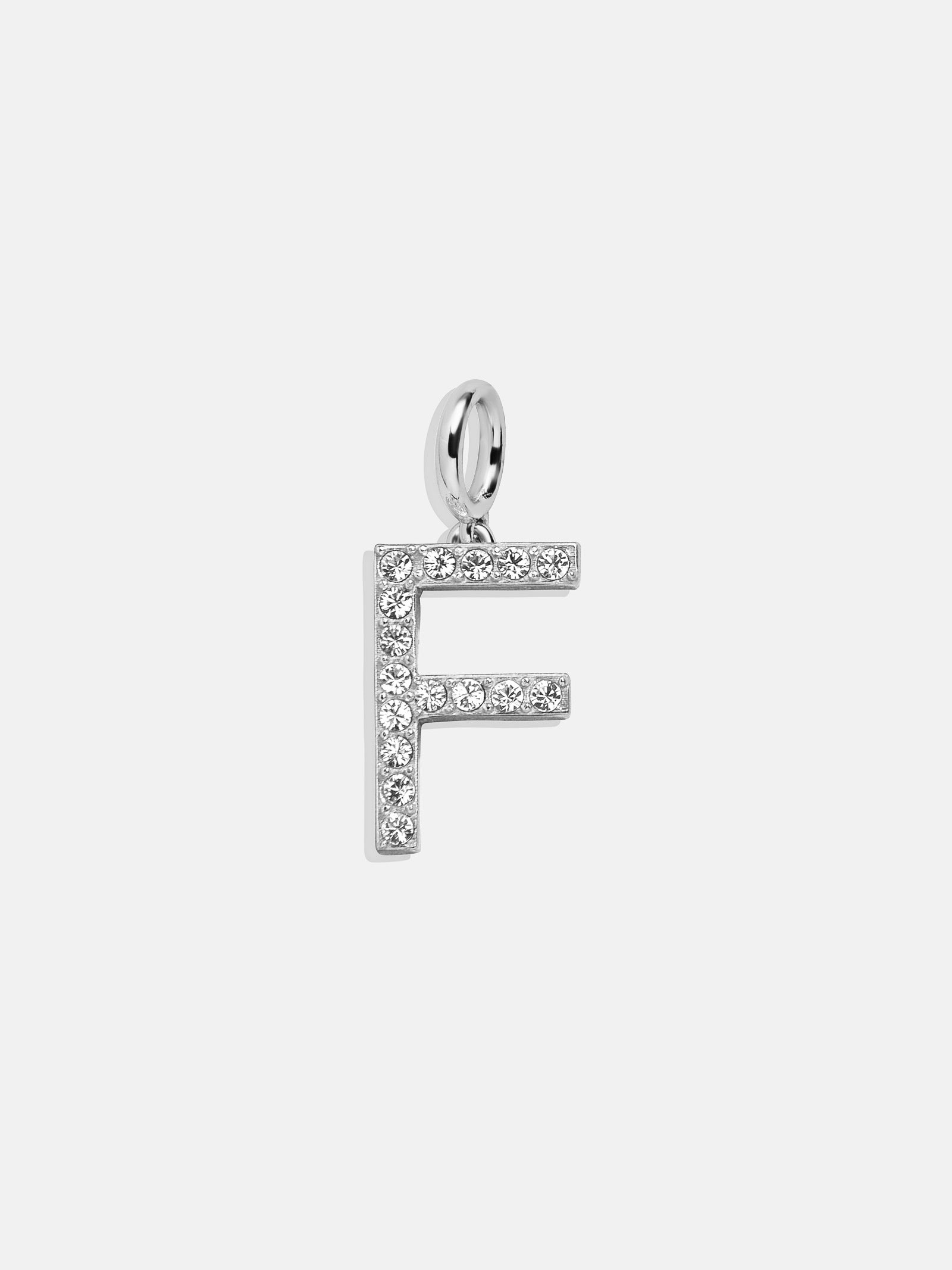 Premium Silver Pave Initial Cluster Charm Necklace - Modern & Customizable