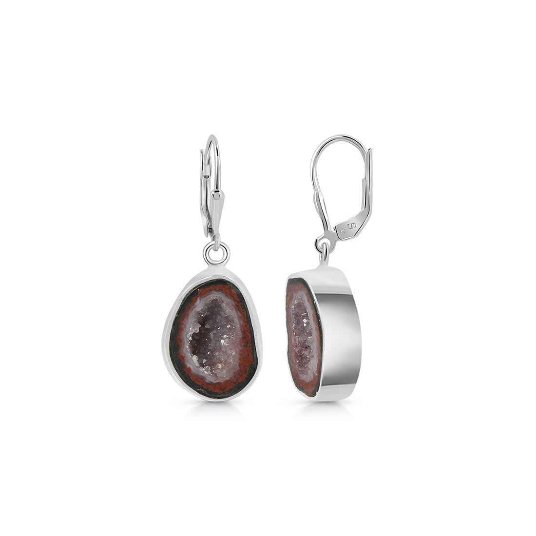 Premium Coconut Geode Earrings - Authentic Sagacia Statement Jewelry