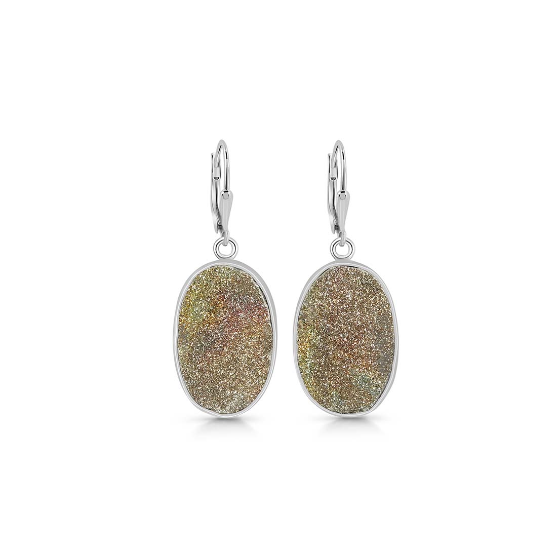 Premium Spectropyrite Druzy Earrings - Bold Statement Jewelry (SPD-E-23)