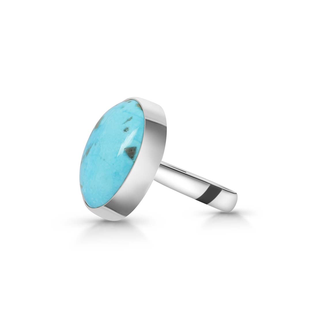 Premium Turquoise Statement Ring - Adjustable Silver Jewelry (TRQ-R-175)