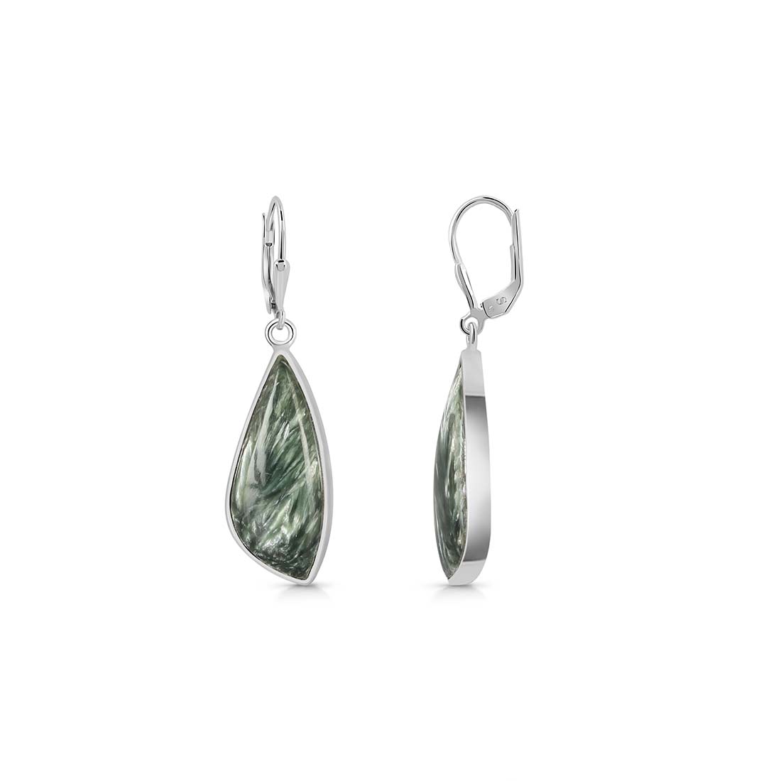 Premium Seraphinite Statement Earrings - SER-E-5