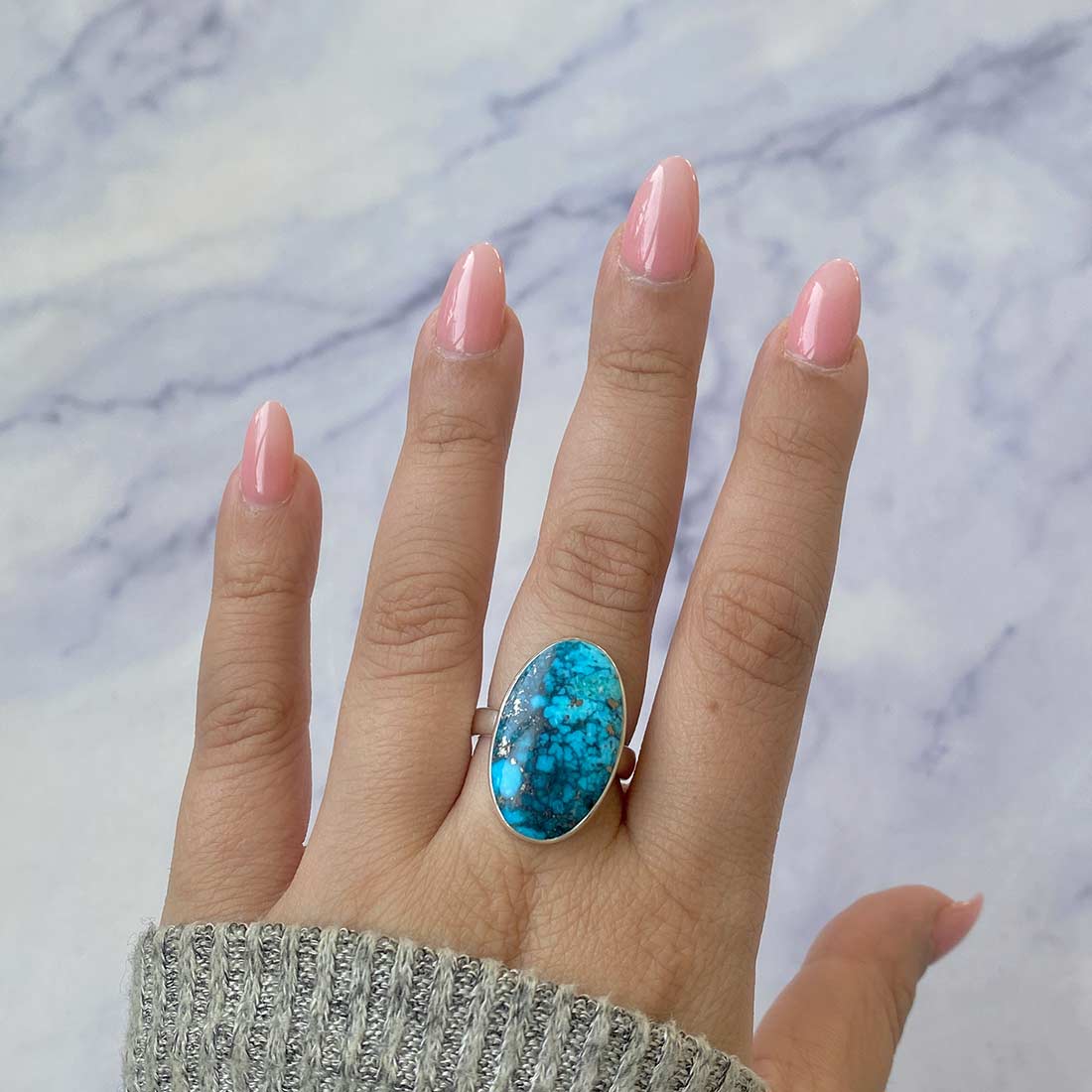 Premium Turquoise Adjustable Ring - Ultimate Style Statement (TRQ-R-200)