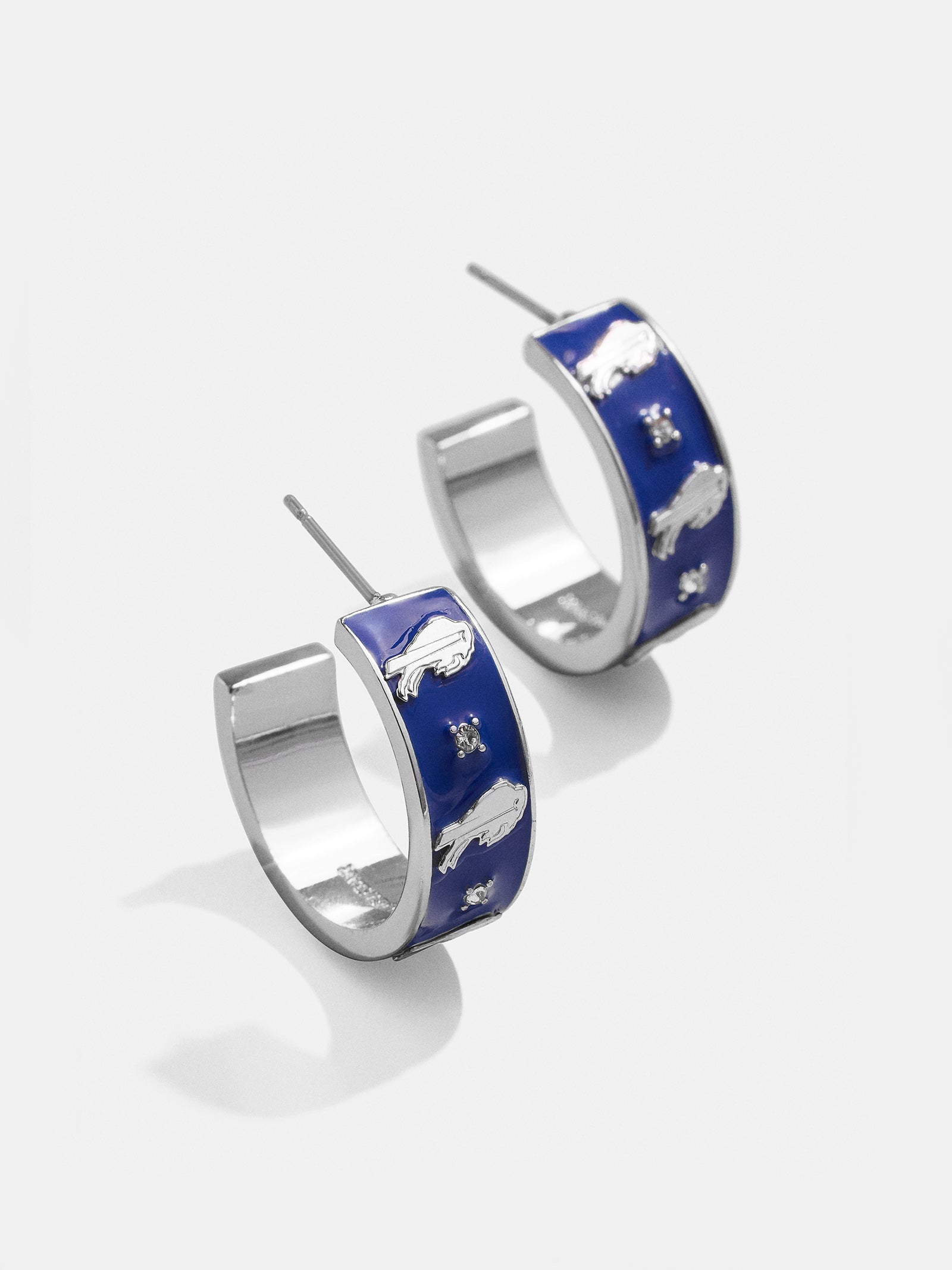 Premium Buffalo Bills Enamel Hoop Earrings by WEAR x Erin Andrews - Officially Licensed NFL Gear