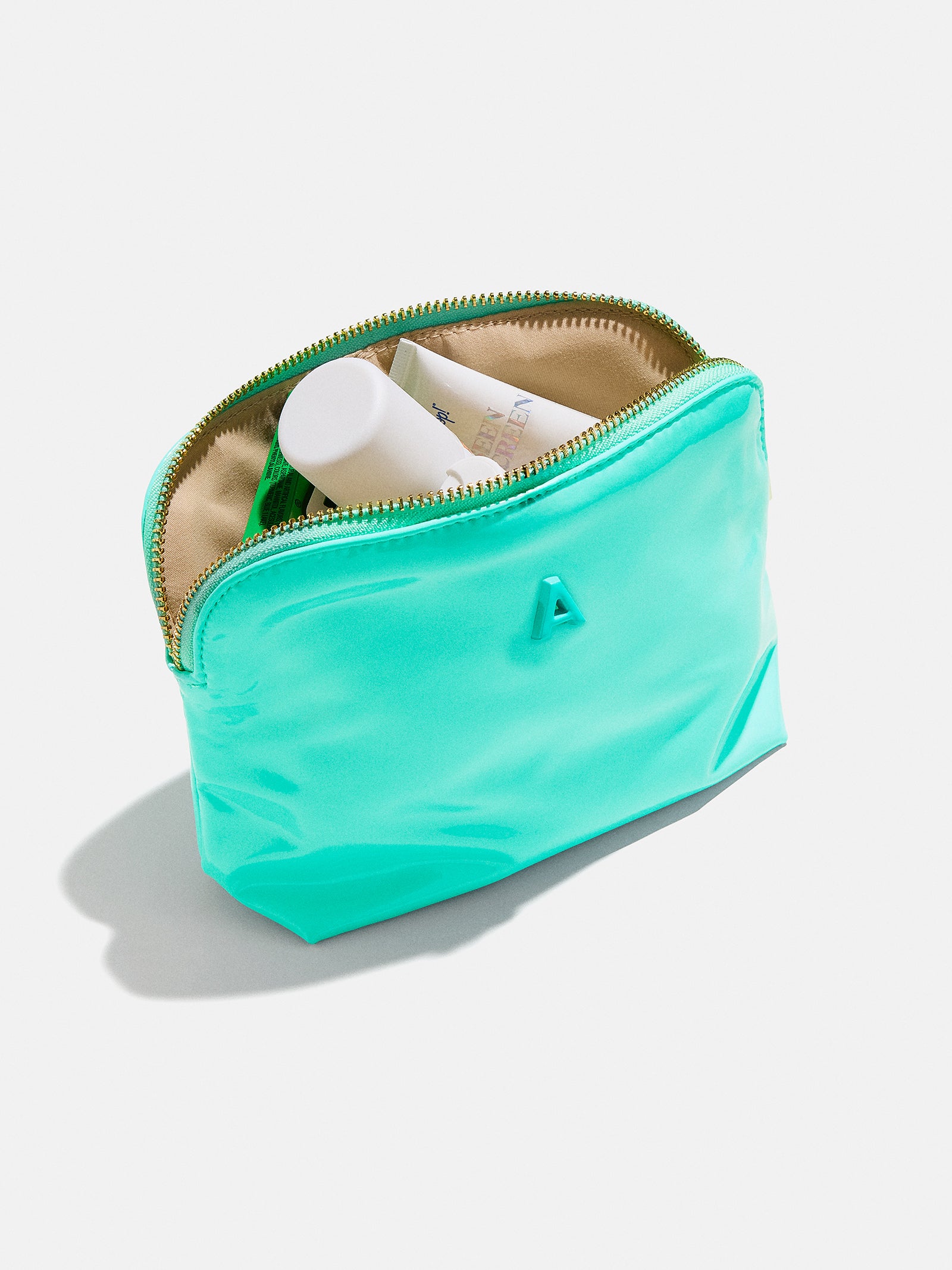 Premium Initial Zipper Pouch - Bold Turquoise | Personalized Storage Solution