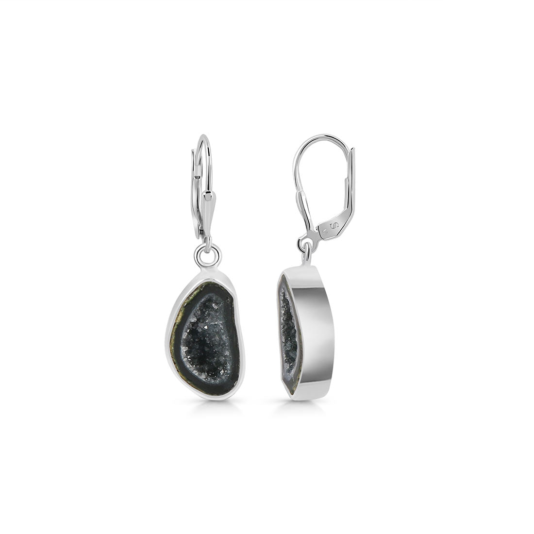 Premium Coconut Geode Statement Earrings - Sagacia Jewelry (CCG-E-1)