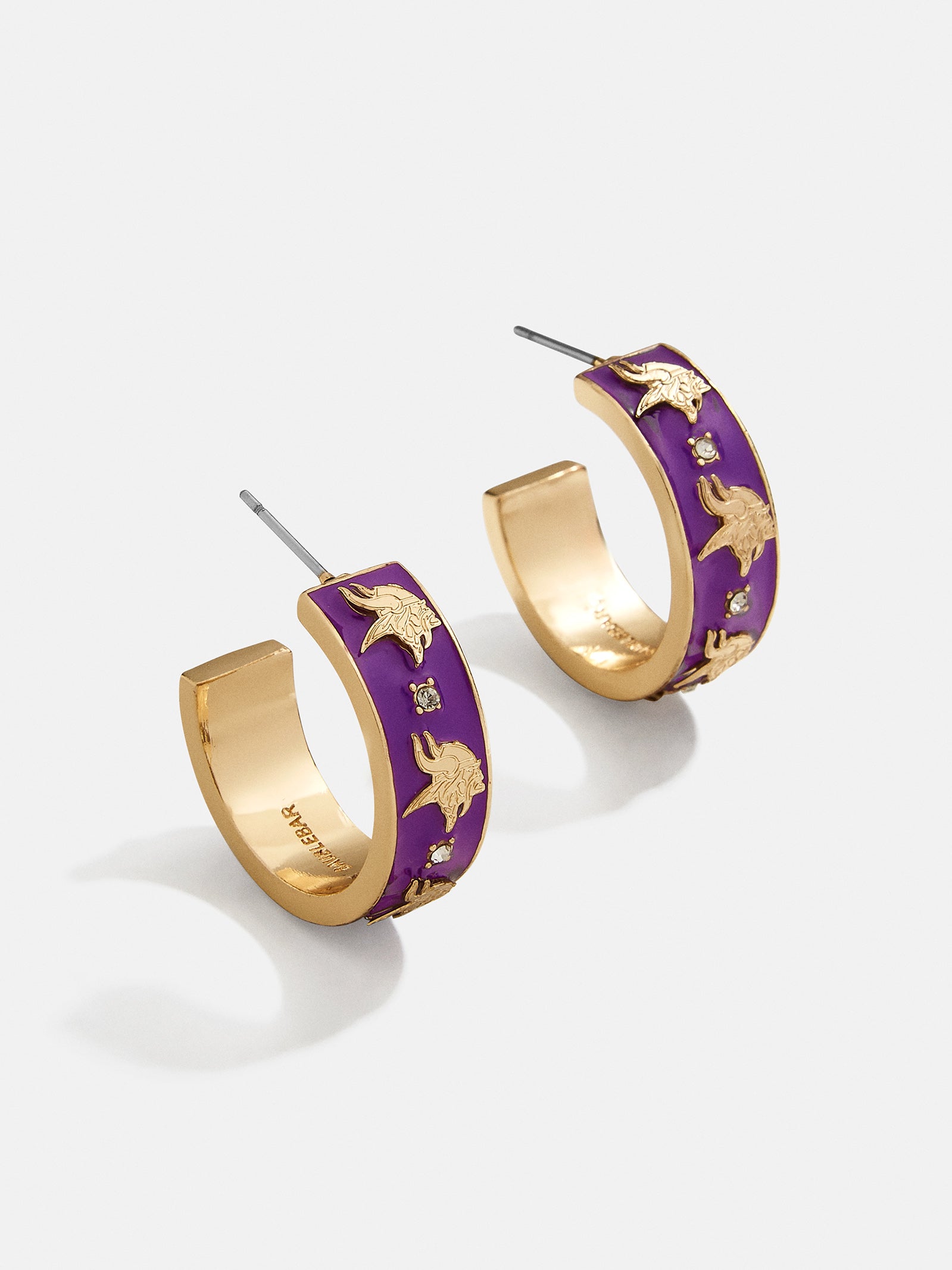 Premium Minnesota Vikings Enamel Hoop Earrings by WEAR x Erin Andrews