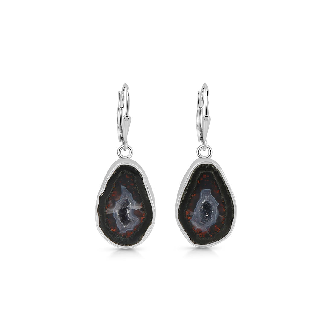 Premium Statement Coconut Geode Earrings - Sagacia Jewelry (CCG-E-17)