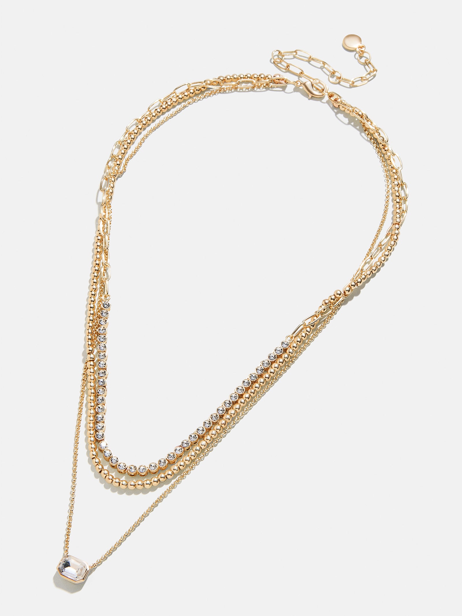 Premium Kenna Triple-Layer Necklace - Gold & Pavé